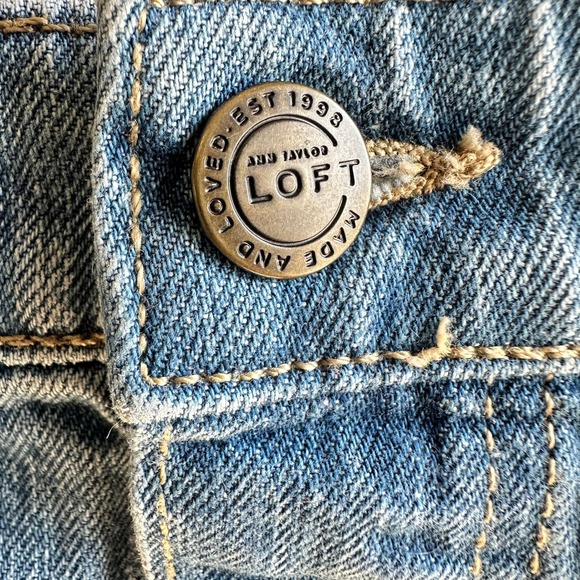 Ann Taylor‎ LOFT Denim Mini Skirt Button Front Pockets Casual Size 4 (27) NWOT - Picture 5 of 10